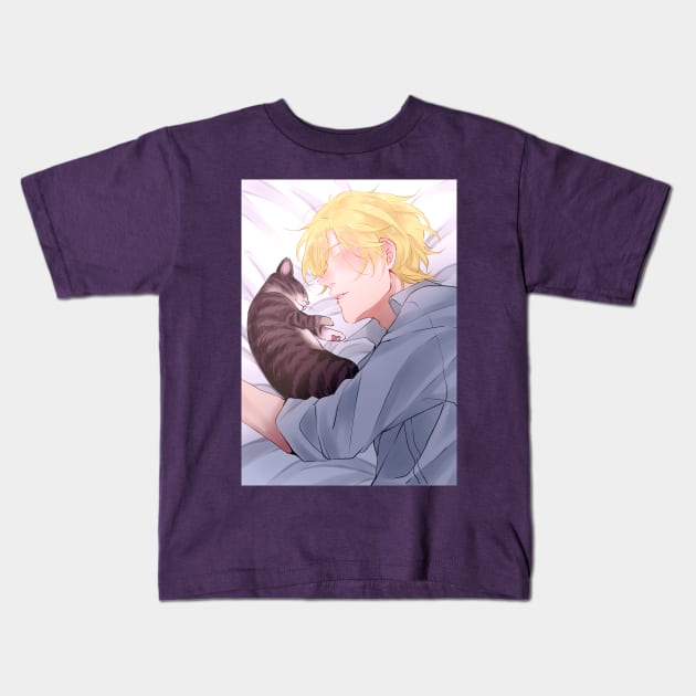 Ash Lynx Kitten Kids T-Shirt by MykaAndSalmon